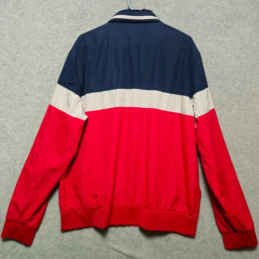 RSVLTS The Roosevelts Mens XL Windbreaker Jacket Red‎ White Blue USA Colorblock